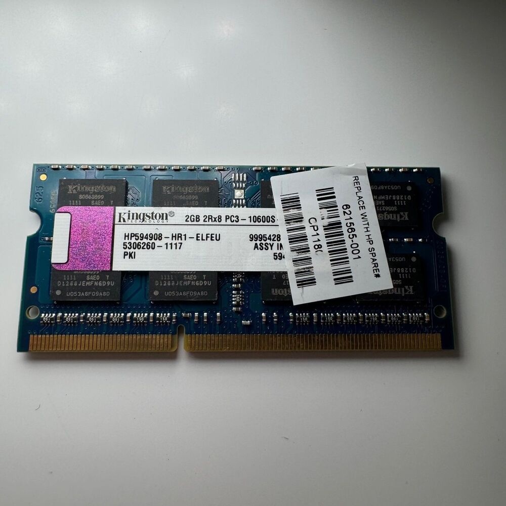 Kingston 2GB DDR3 Laptop RAM PC3-10600S 1333MHz 2Rx8 SO-DIMM HP 621565-001 Memor